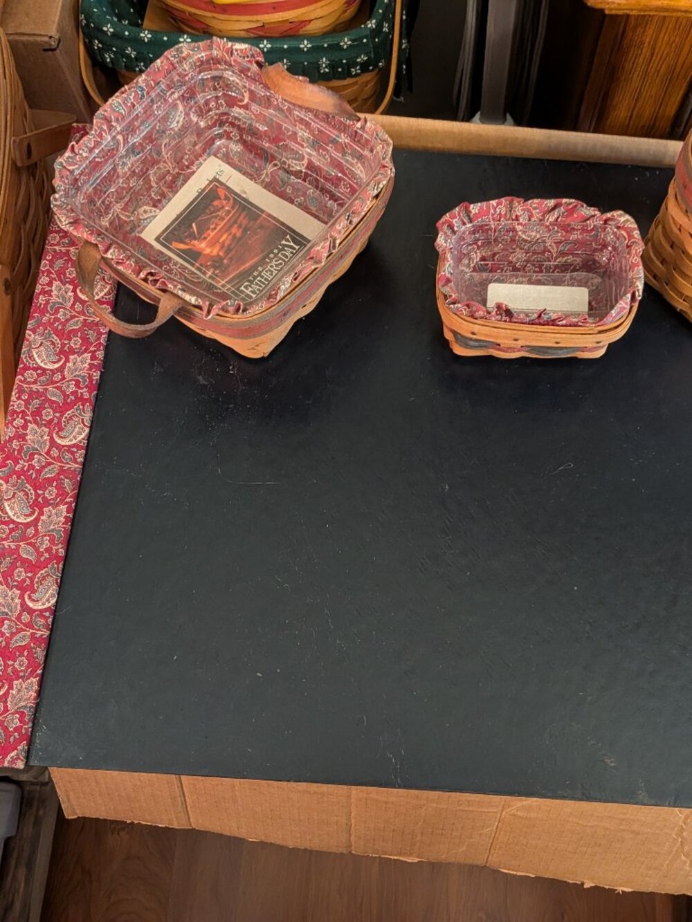 Longaberger Fathers Day Set With Calendar Pad and 3 FD Baskets